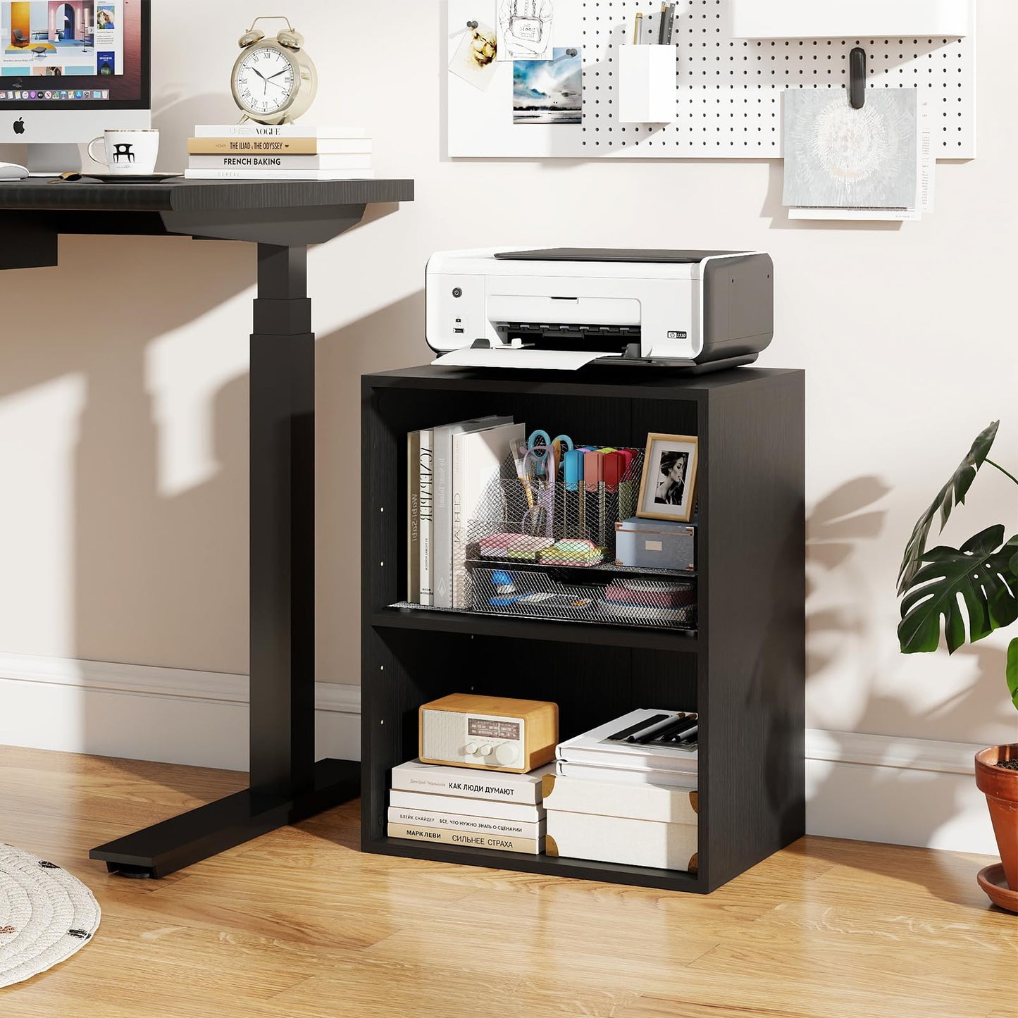 Giantex 2 Cube Bookshelf and Bookcase, 2-Layer Storage Shelf w/Large-Capacity Open Storage Space, MDF P2 Veneer, for Living Room Bedroom Study Office Multi-Functional Furniture Display Cabinet, Black
