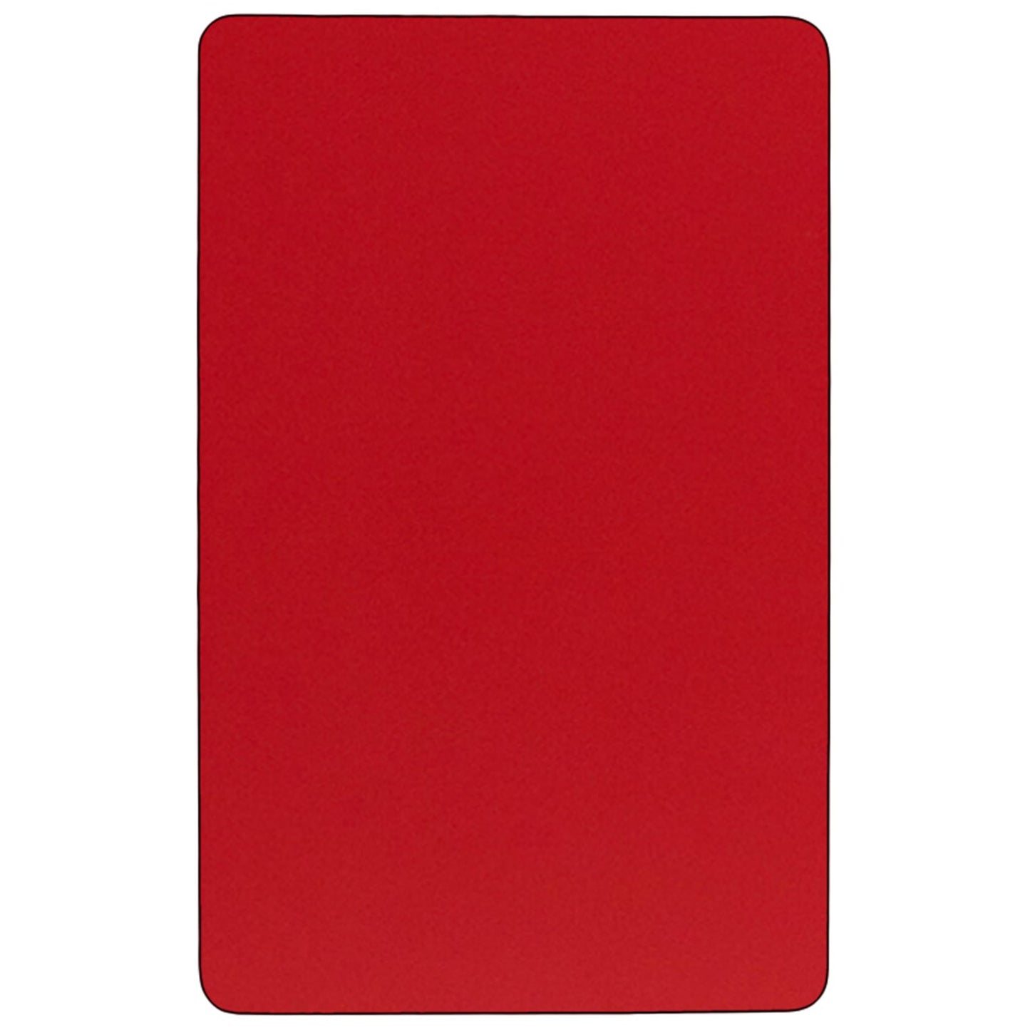 Flash Furniture Mobile 24''W x 48''L Rectangular Red HP Laminate Activity Table - Standard Height Adjustable Legs