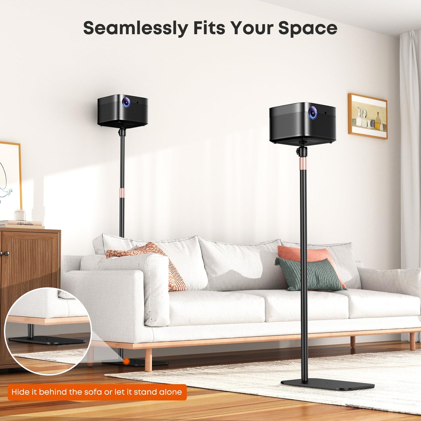 PUTORSEN Universal Projector Stand, Height Adjustable Floor Stand
