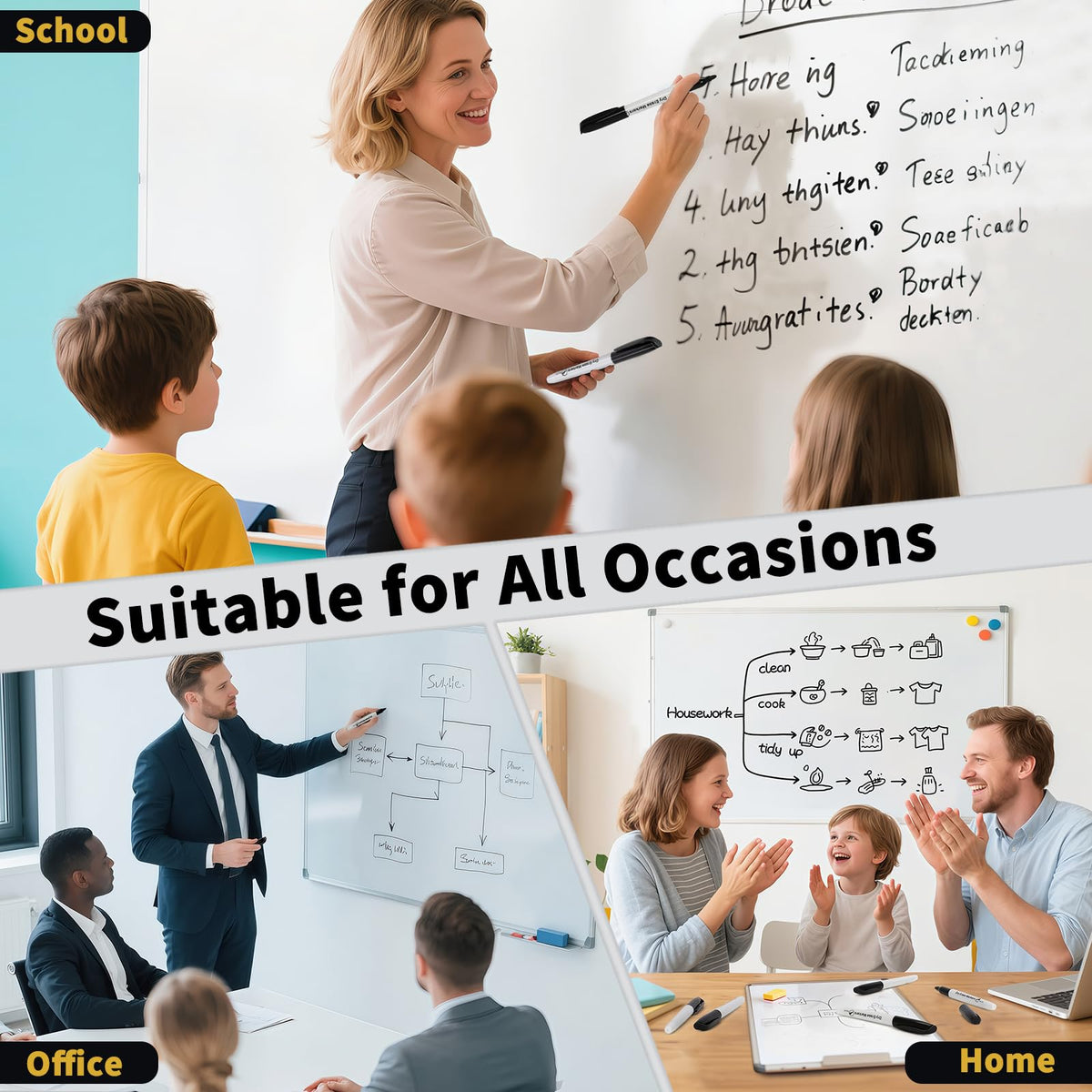 Jumlys 168 Pack Fine Tip Dry Erase Markers, Bulk Whiteboard Erasable Black Markers, Ideal for School Classroom Office Supplies, Non-Toxic & Easy Clean for White board