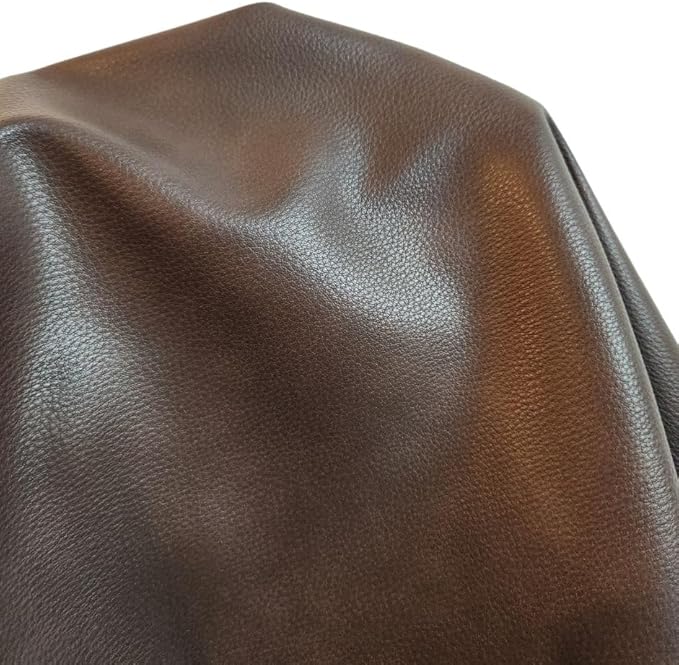 NAT Leathers | Cacao Brown Pebblegrain Soft Faux Vegan Leather PU | 2 Yards Cut
