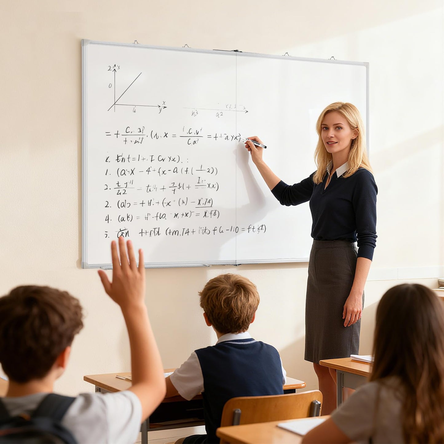 AMUSIGHT 60" x 36" Double-Sided Large White Board, Foldable Magnetic Whiteboard Dry Erase Portable Wall Hanging Whiteboards for Home, School, Office