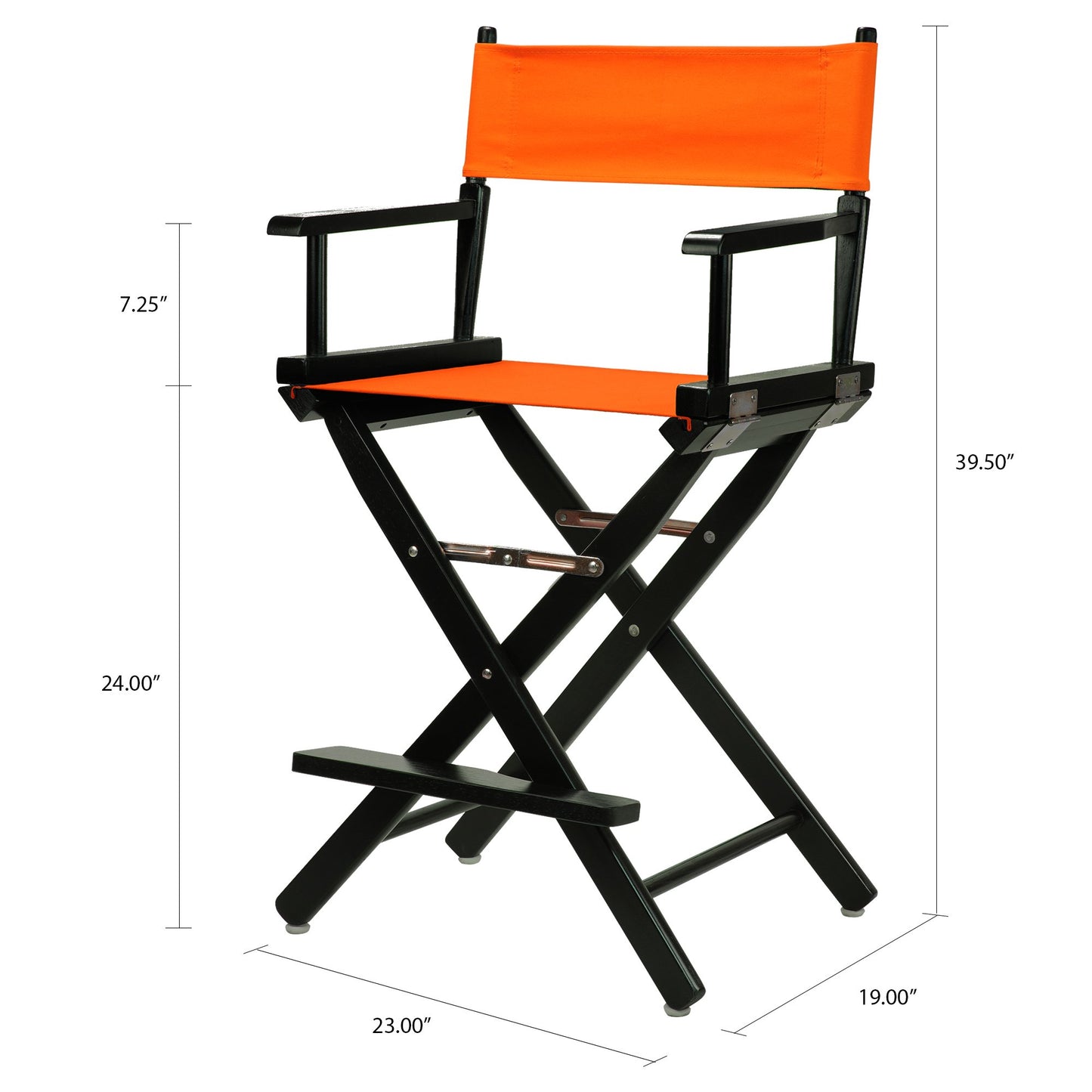 Casual Home 24" Director's Chair Black Frame-with Tangerine Canvas, Counter Height