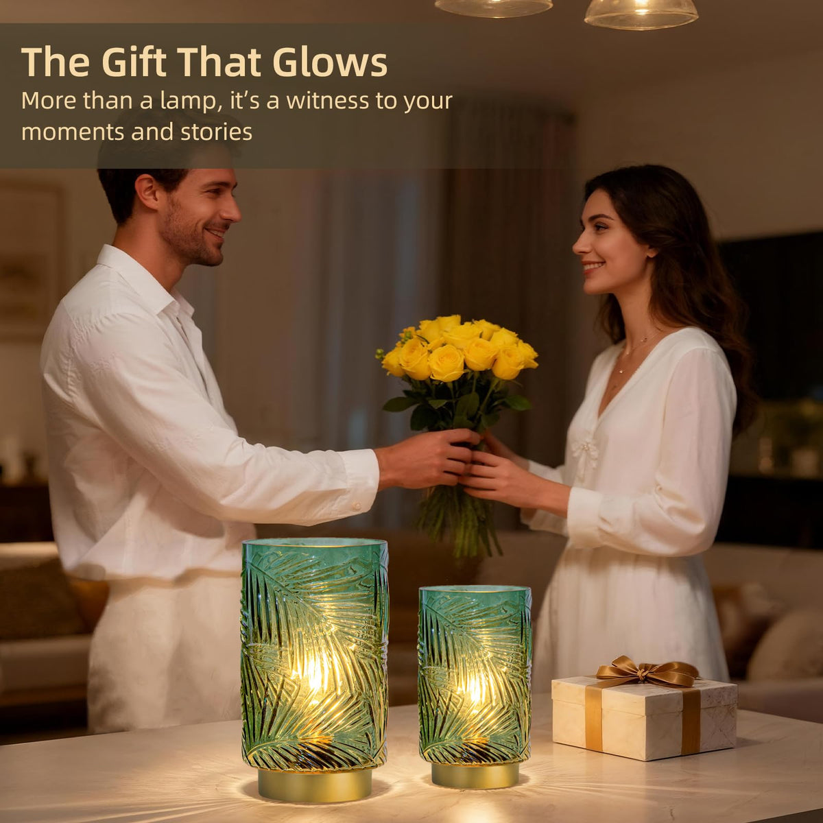 Battery Operated Table Lamp, Cordless Lamps for Home Décor, Nightlight with LED Bulb with Timer for Living Room Bedroom Tabletop Entryway Centerpiece Gift(S Green)