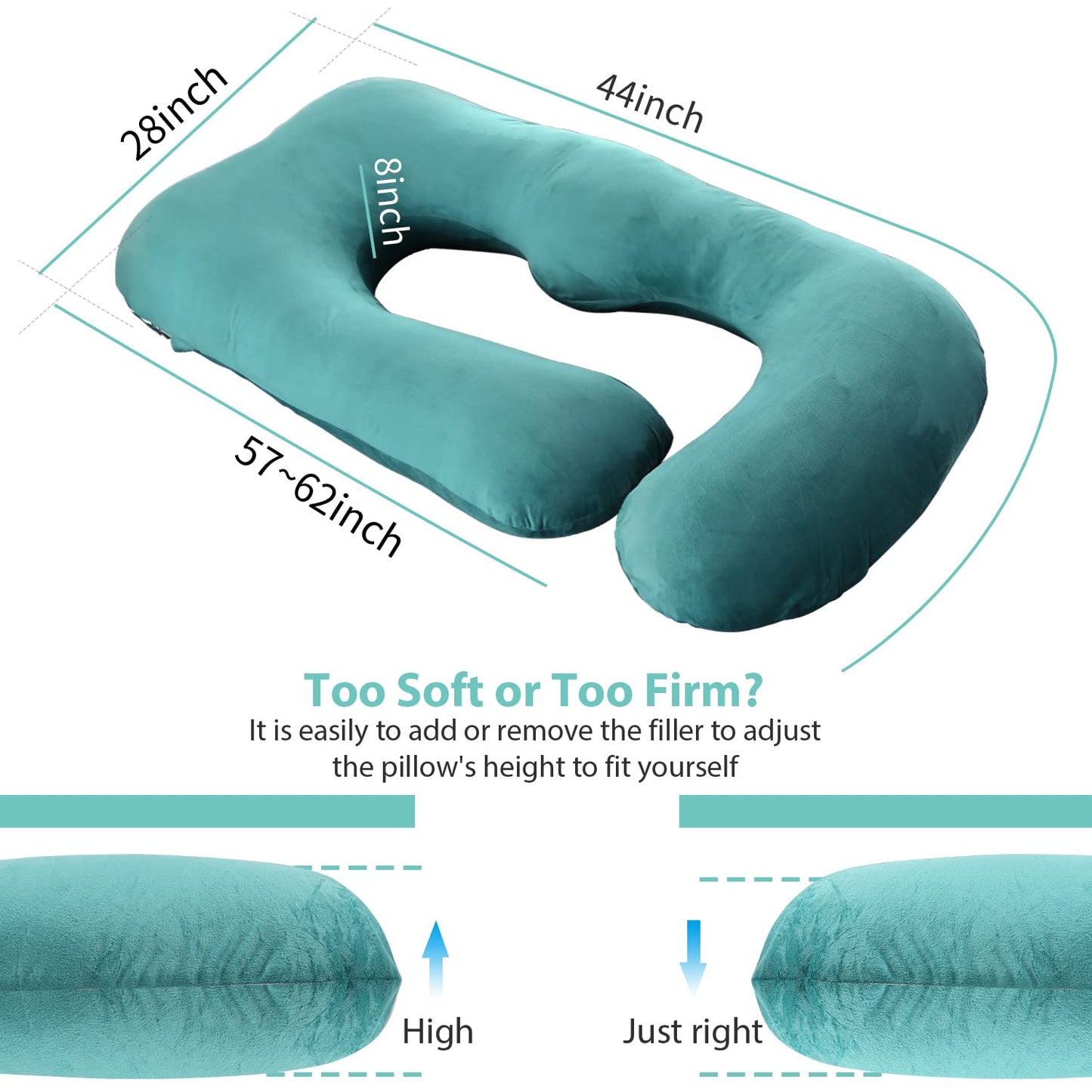 Victostar Pregnancy Pillow,57 inches U Shaped Maternity Pillow with Removable Cover Full Body Pillow Support for Back, HIPS, Legs, Belly
