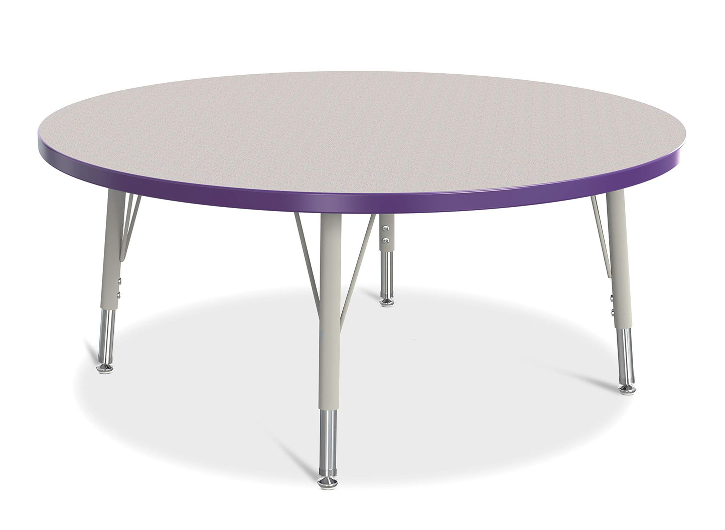 Jonti-Craft Berries 6468JCE004 Round Activity Table, E-Height (15"-24" Adjustable Height), 42" Diameter, Gray/Purple/Gray
