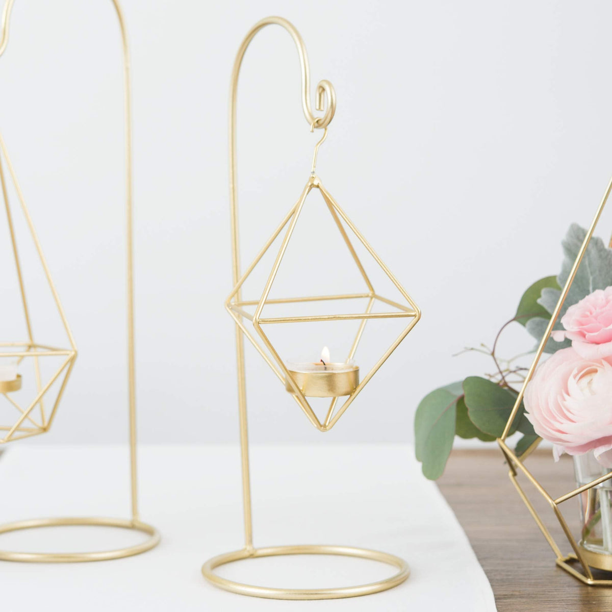 WEDDINGSTAR Small Geometric Hanging Tealight Holder - Gold