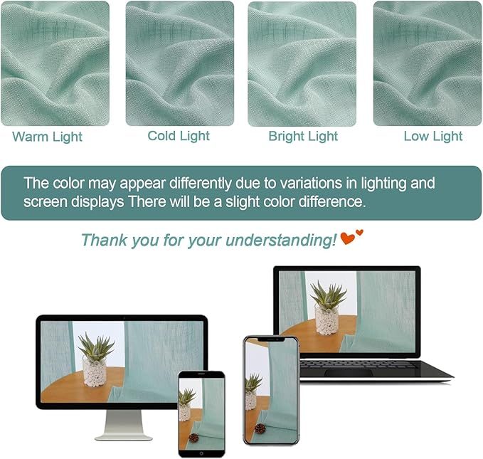 Chyhomenyc Aqua Green Semi Sheer Curtains 54 Inch Length