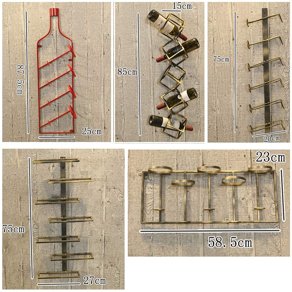 UGD8TQR Wine Shelf Wall Mounted Wine Bottle Holder Metal for Living Room Cafes Restaurants Bars 75×20Cm