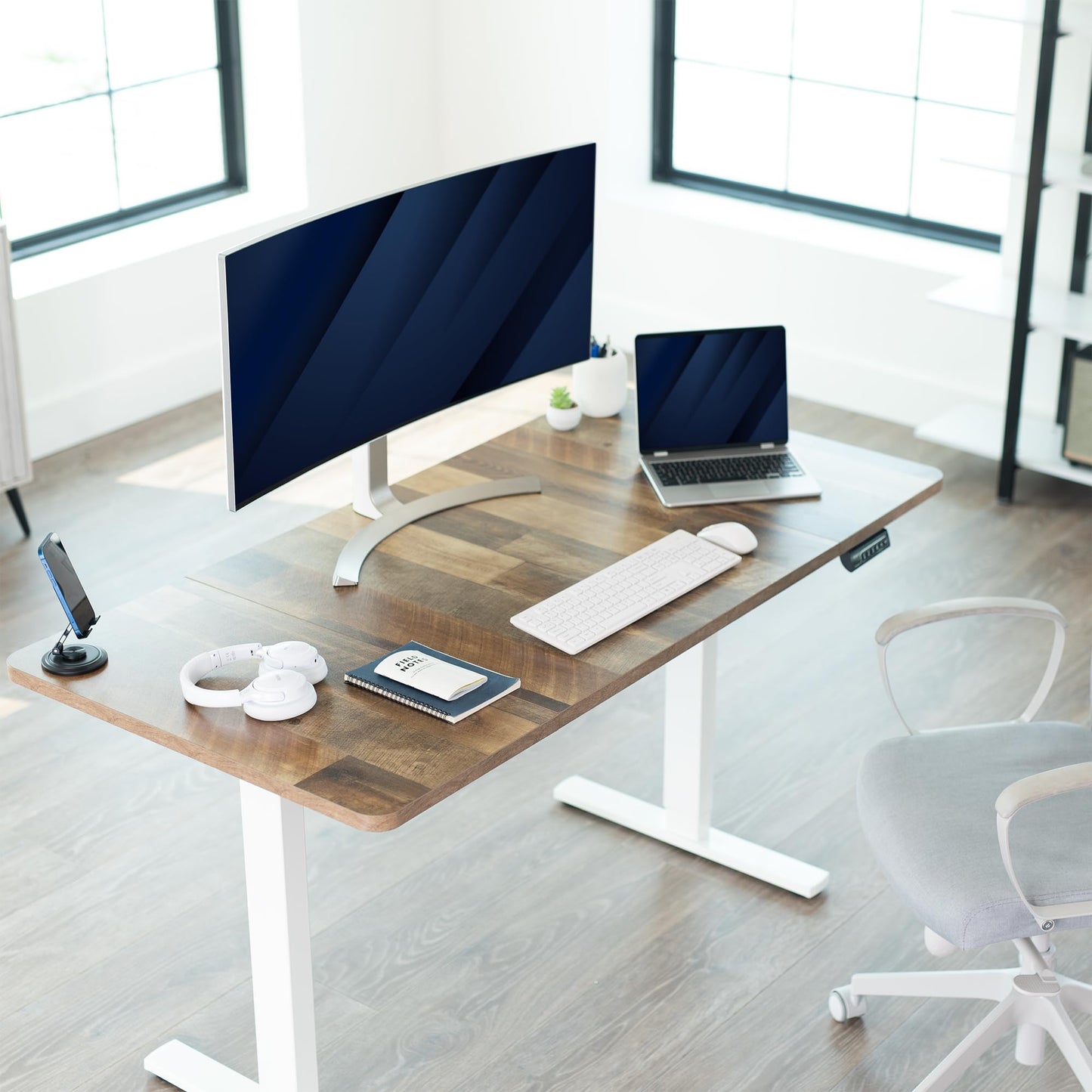 VIVO Universal 60 x 30 inch Table Top for Standard and Sit to Stand Height Adjustable Home and Office Desk Frames, Reclaimed Wood Desktop, DESK-TOP60-30P