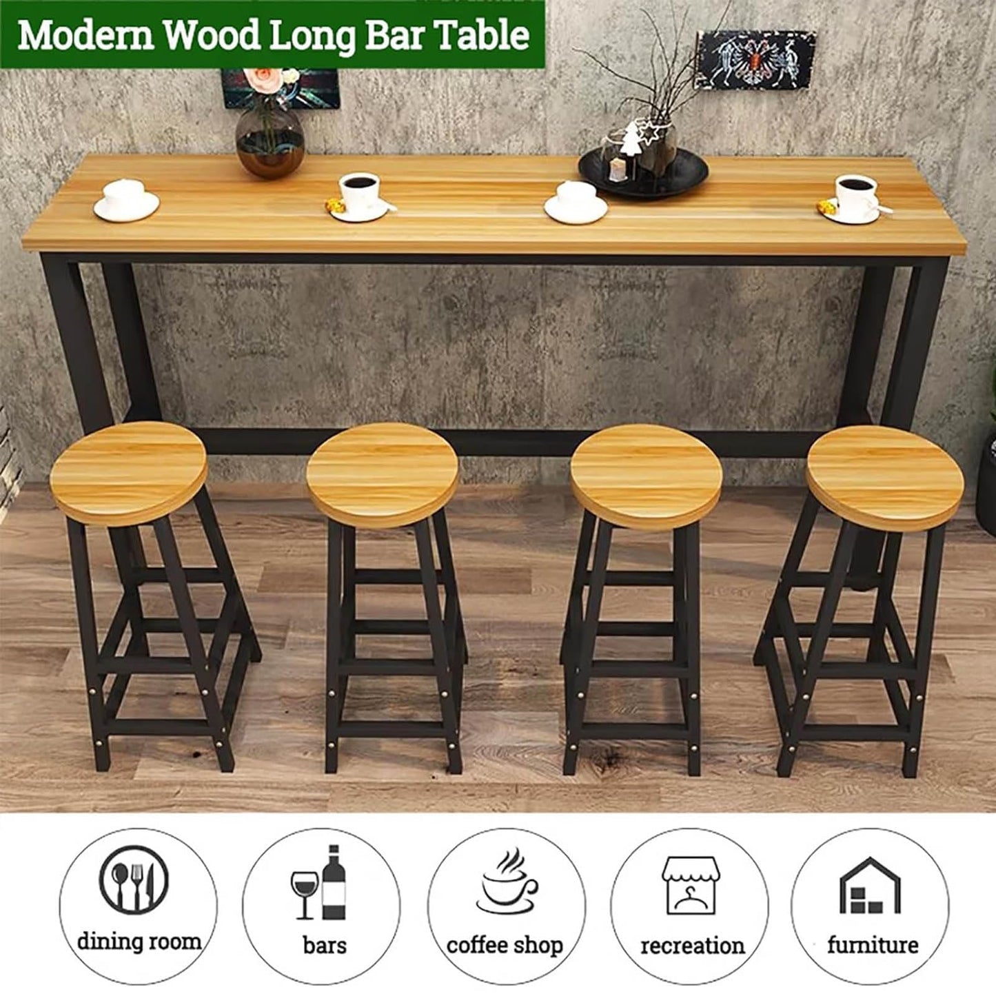 Sofa Tables Modern Console Table Semi Circular Design Rectangular Base Wall Accent Small Spaces Side,(en:Modern Wooden Bar Counter Height Dining Breakfast Kitchen Coffee Table Rectangular