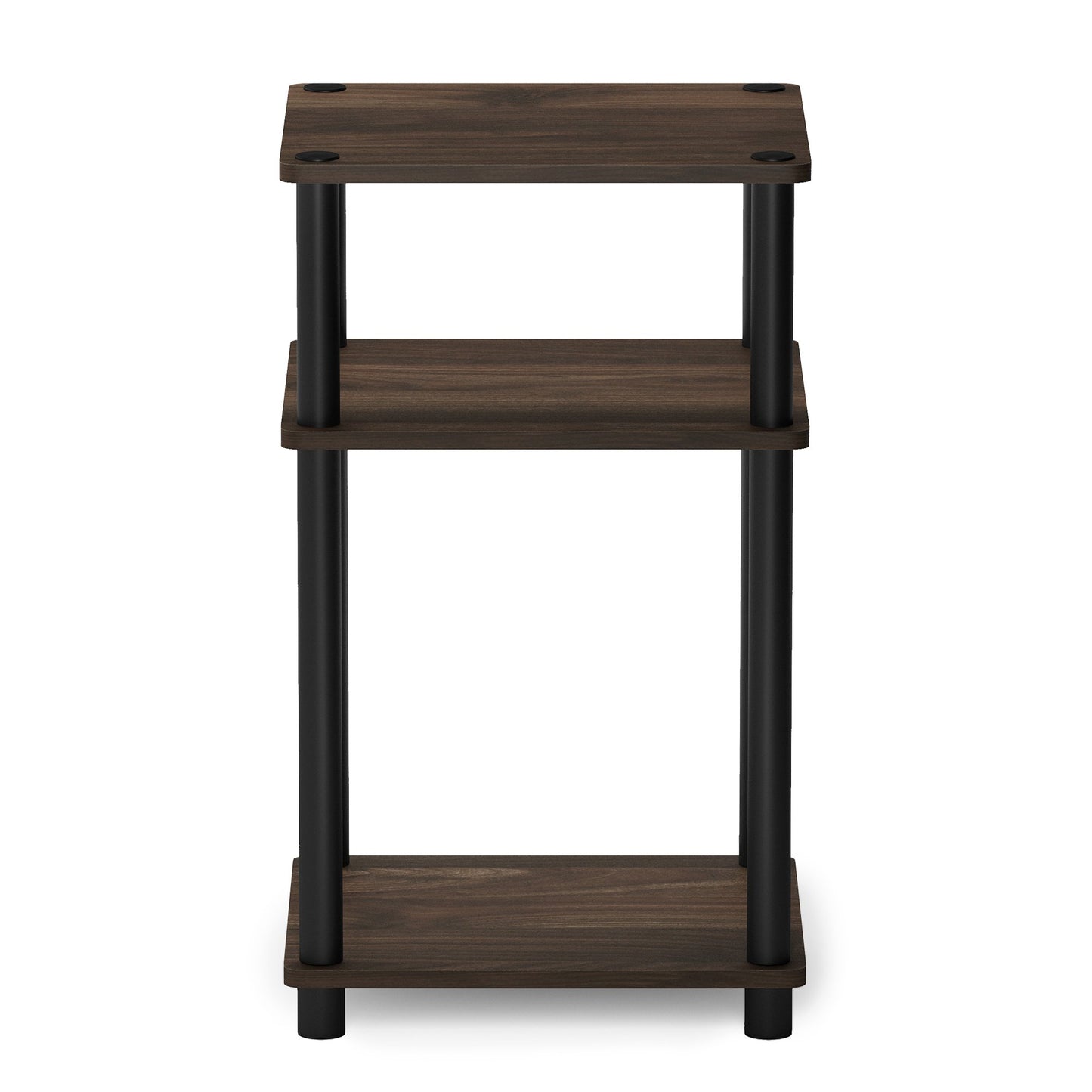 Furinno JUST Side Table, 3-Tier End Table, Open Shelves Night Stand, Bedside Table, Toolless Assembly, for Living Room, Bedroom, Bathroom, Columbia Walnut