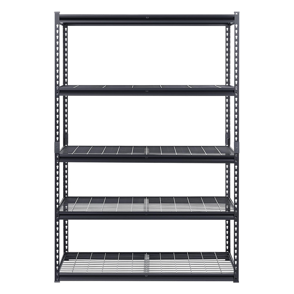 VEVOR Storage Shelves, 3000 lbs, 5 Tier Heavy Duty Garage Shelving, 24" D x 48" W x 72" H Adjustable Metal Shelves for Industrial Shelving Unit Utility Shelf, for Kitchen, Warehouse, Basement, Black