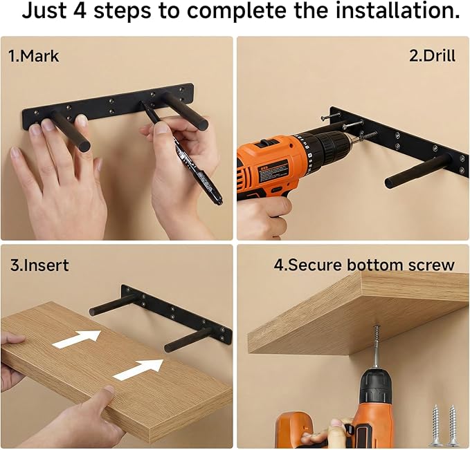 31.5in Floating Shelves for Wall, Wall Mounted Shelves for Decor Storage Set of
