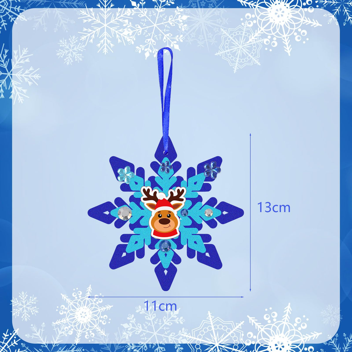 Fennoral 18 Pack DIY Snowflakes Craft Kit for Kids Make You Own Snowflake Foam Sticker Ornament DIY Christmas Arts and Crafts for Chirstmas Party Supplies Winter Christmas Tree Decoration