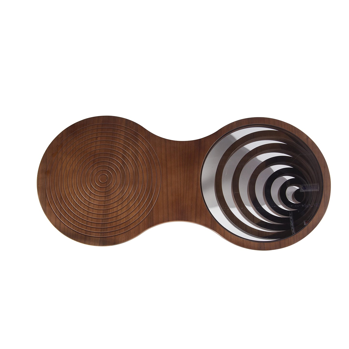 by Papella Design, Natural Walnut Veener Coffee Tables for Living Room, Rustic Table, Mesa De Centro para Sala, Center Table, Glass Table top, Walnut Color, (Relax)