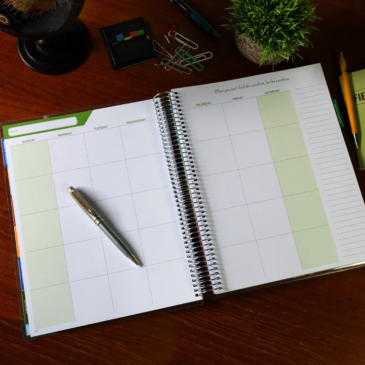 Elan Publishing Company DELUXE Undated Teacher Planner: 8.5x11 Includes 7 Periods, Page Tabs, Bookmark, Planning Stickers, Pocket Folder Daily Weekly Monthly Planner Yearly Agenda (Seaside Watercolor)
