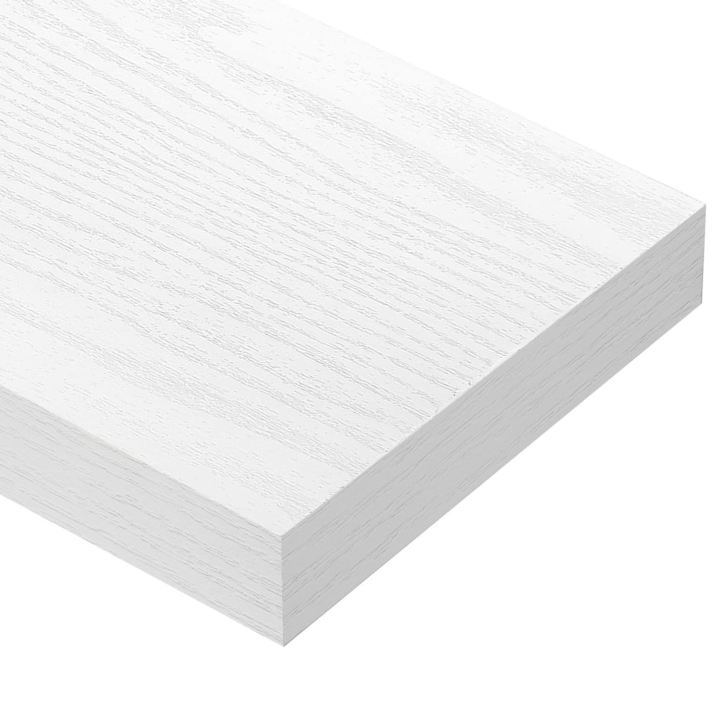 QEEIG Floating Shelves for Wall 35.4" Long - Wall Mounted Shelf Bathroom Kitchen Living Room Bedroom Farmhouse Home Decor Display Bookshelf Large 35.4 x 9.3 inch Set of 2, White (008-90W)