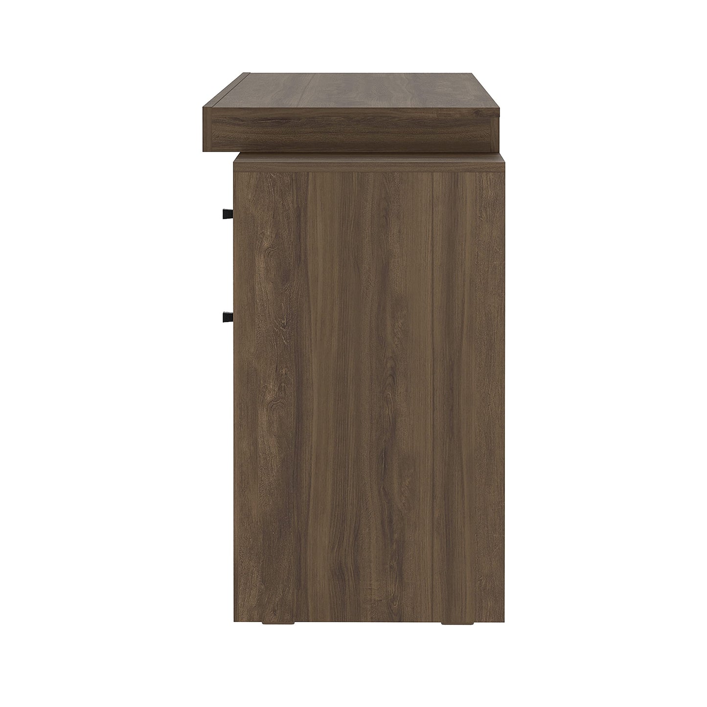Expandable Desk with Storage Drawers & Open Shelf - Expands from 47 Inch to 57 Inch - Walnut Computer Desk with Printer Space - Modern Home Office Table with Drawers - Techni Mobili Blanco Collection