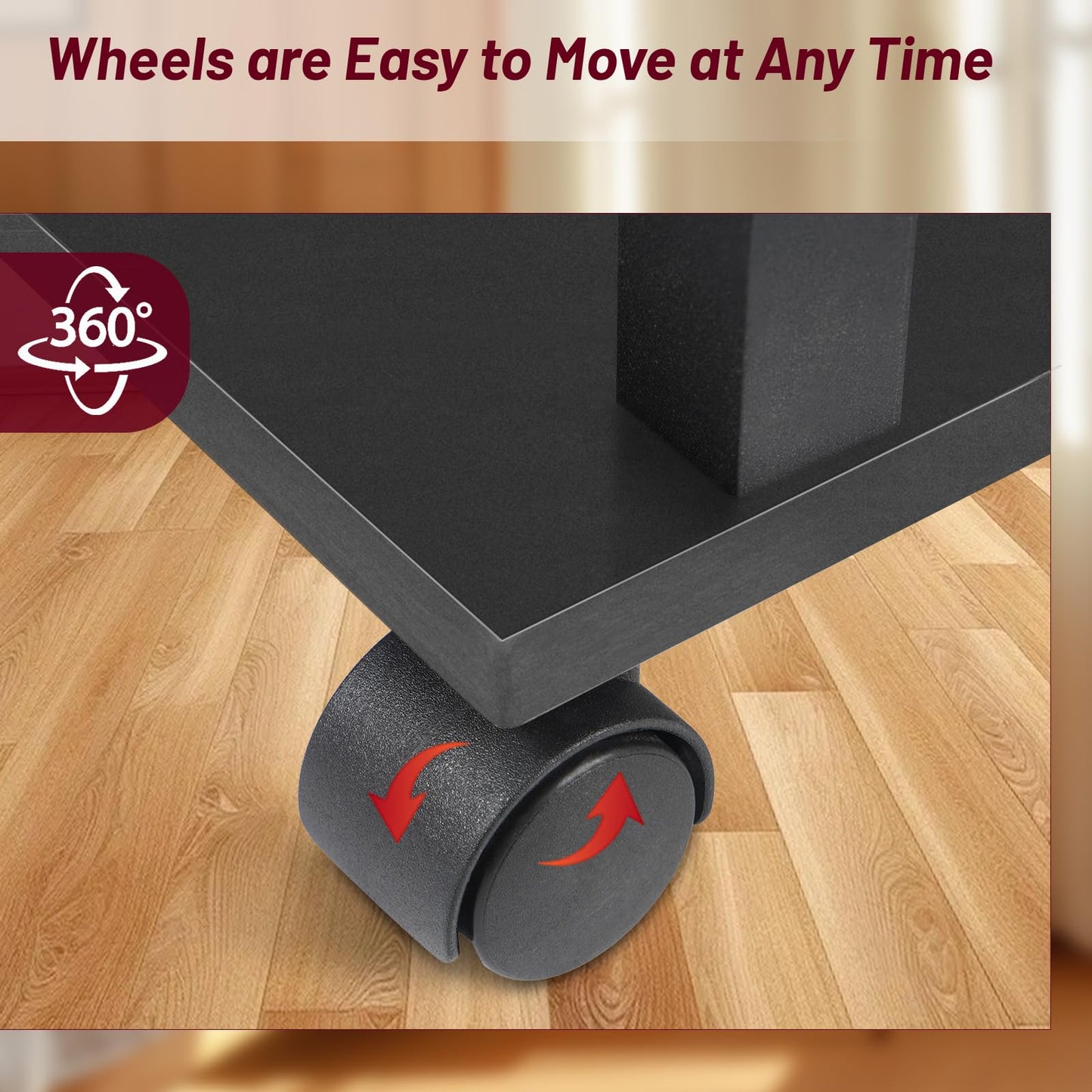 DGSANDGO Narrow Side Table (1PC) - Black End Table with Overload Protection, Charging Station Drawer & 4 Wheels, Mobile Storage Nightstand for Bedroom Studio Apartment (1 AC + 2 USB Ports)