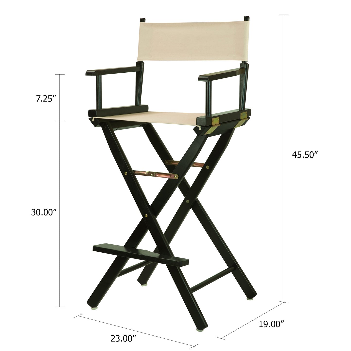 Casual Home 30" Director's Chair Black Frame-with Wheat Canvas, Bar Height