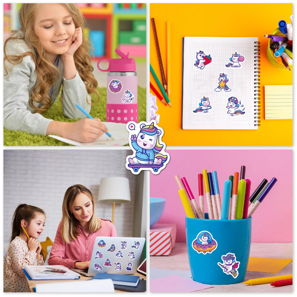 LilyBeauty Multifunction Pencil Case with Calculator, Pencil Sharpener and Curriculum, Multiple Cute Patterns, Suitable for Elementary School Girls, Boys, Great Gifts for Kids (Pink)