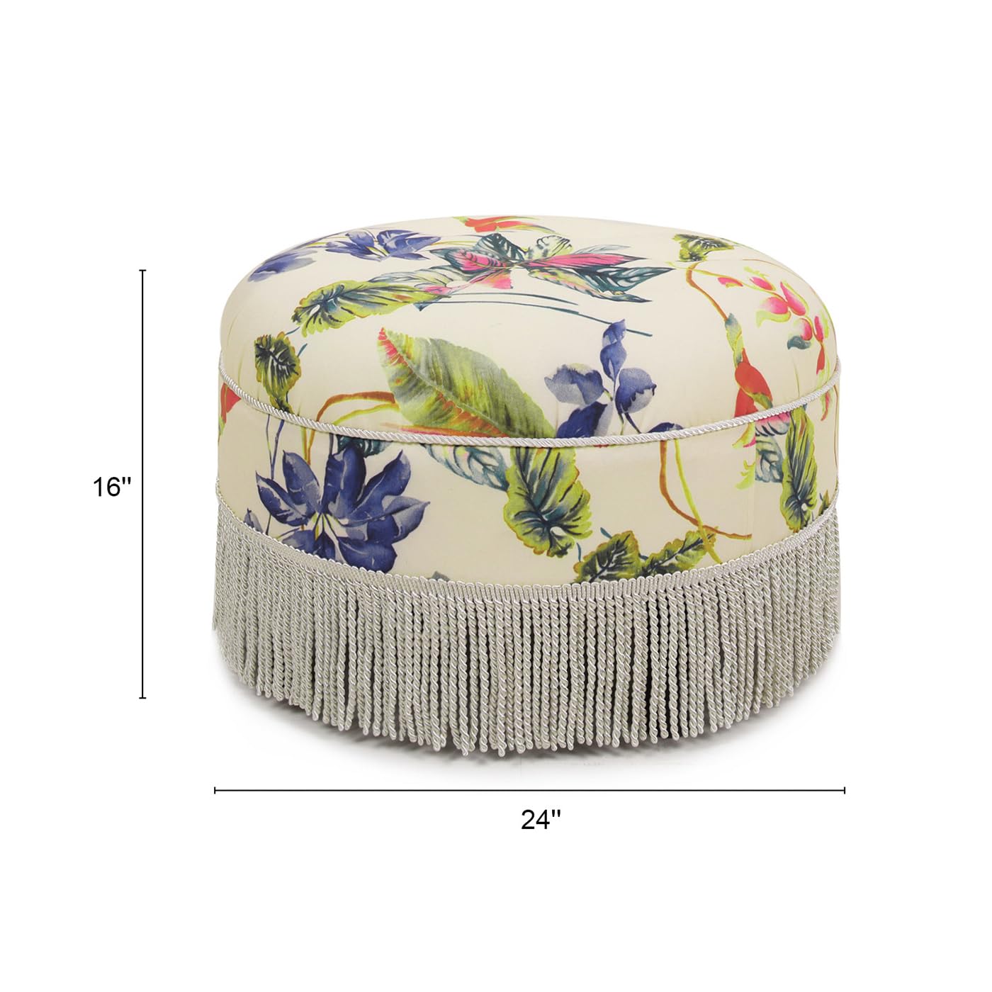 Jennifer Taylor Home Yolanda Ottoman, Off-White/Floral