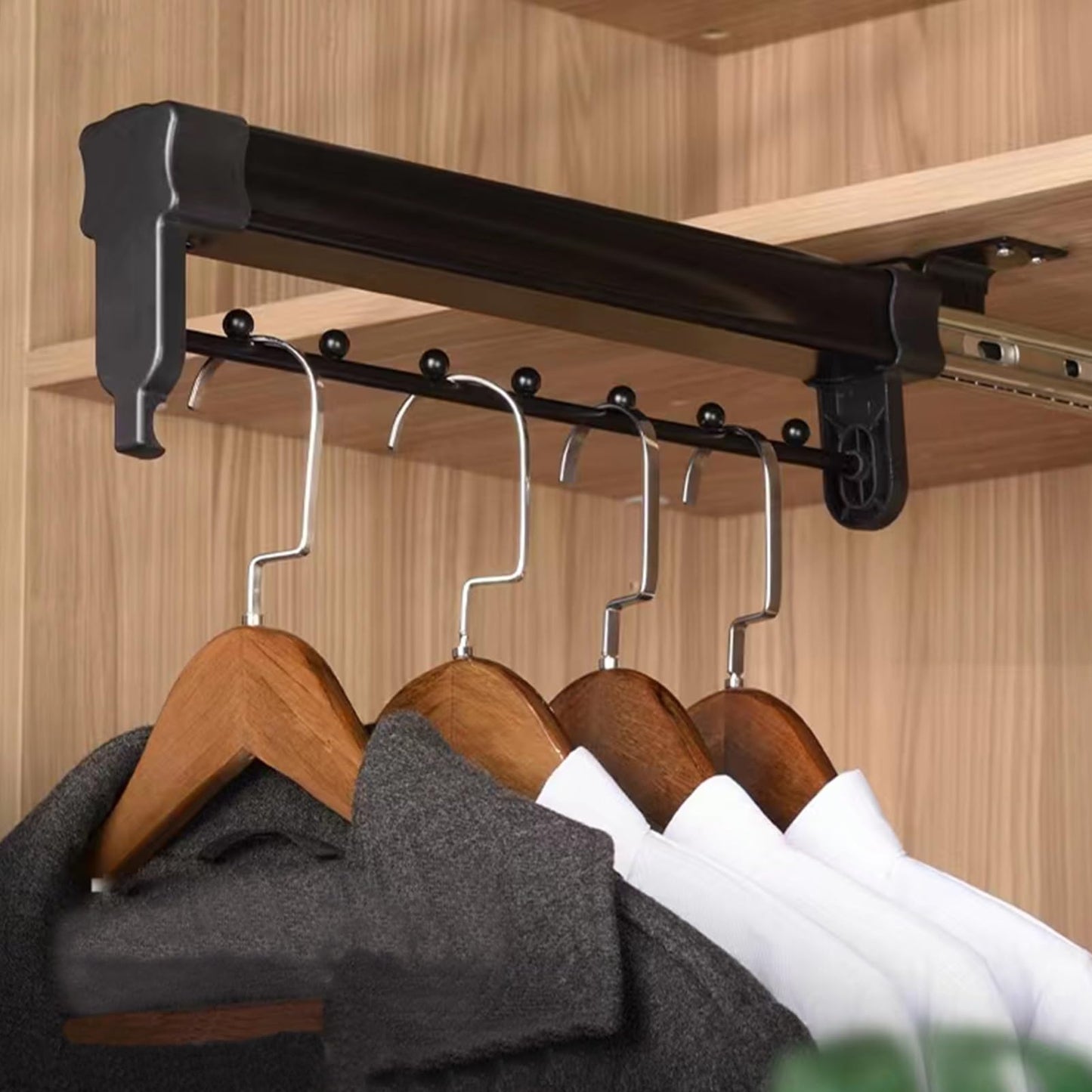 Corner Cabinet Pull Out Organizer Soft Close Swing Organizer Lazy Slide Kitchen Organizers and Storage with Close Heavy Duty Adjustable Shelf,Extendable Pull-Out Closet Rod, Metal Wardrobe H