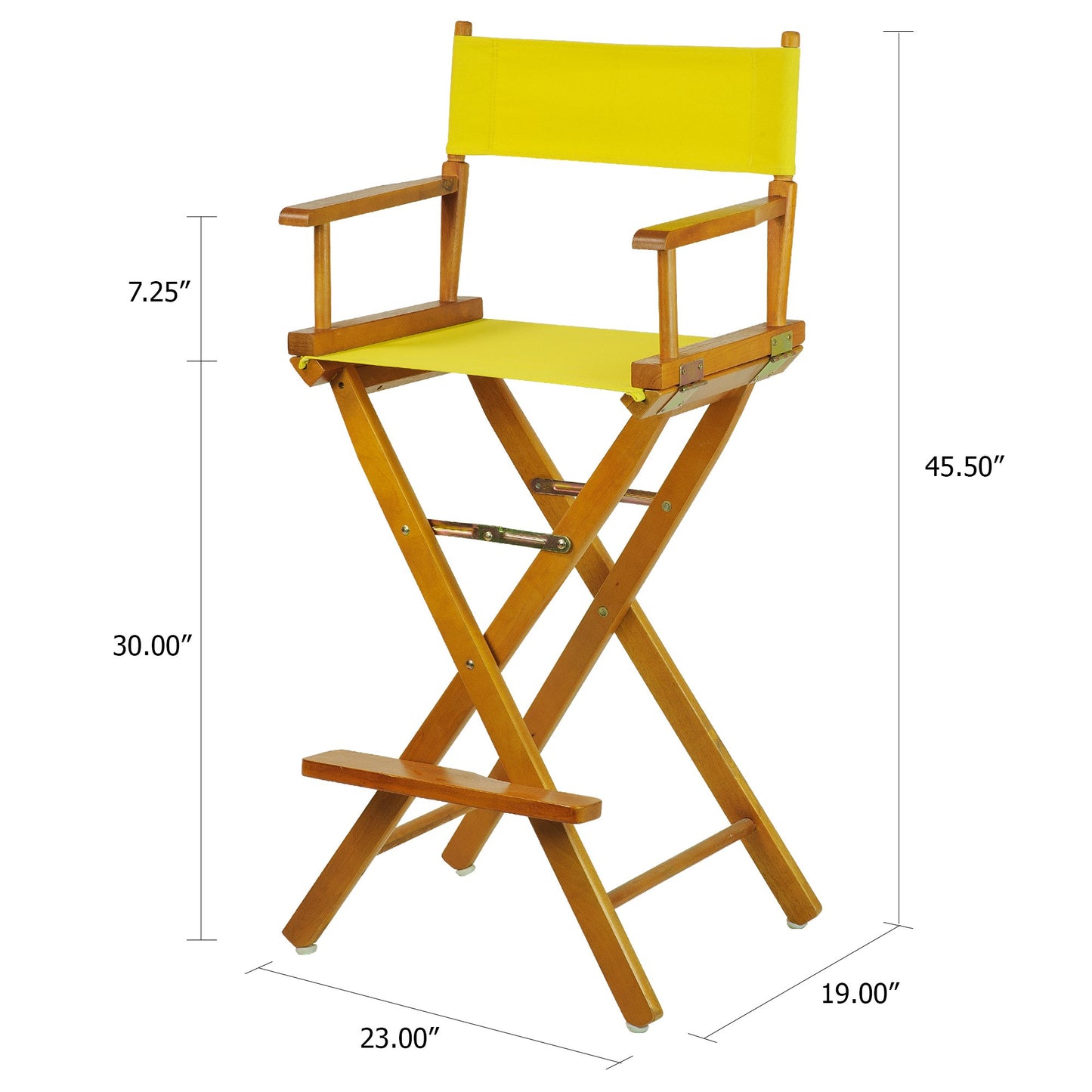 Casual Home 30" Director's Chair Honey Oak Frame-with Yellow Canvas, Bar Height