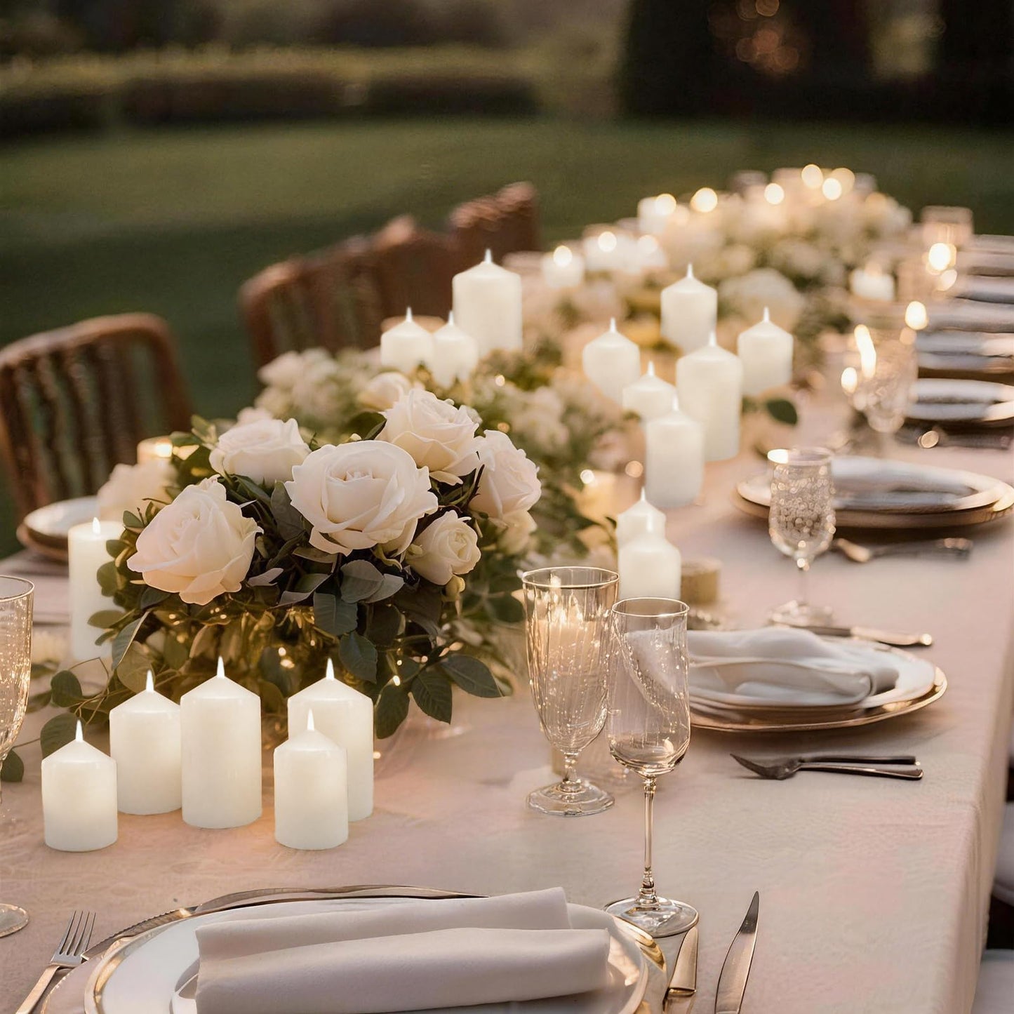 Trxvxo White Pillar Candles Bulk Set of 72,3 Different Lengths 2 x 3/6/8 Inch (24 Each),Hurricane Candles,Dripless Unscented Smokeless,Gives You a Better Atmosphere When Organizing an Event Party.