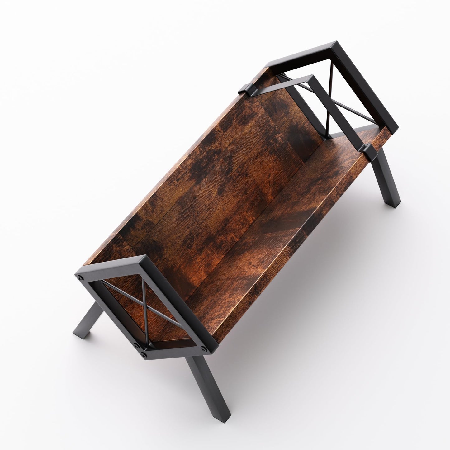ASIFMTHOT Desk Bookshelf, Retro Tabletop Book Organizer & Mini Tilting Bookcase for Books/Magazines/Albums