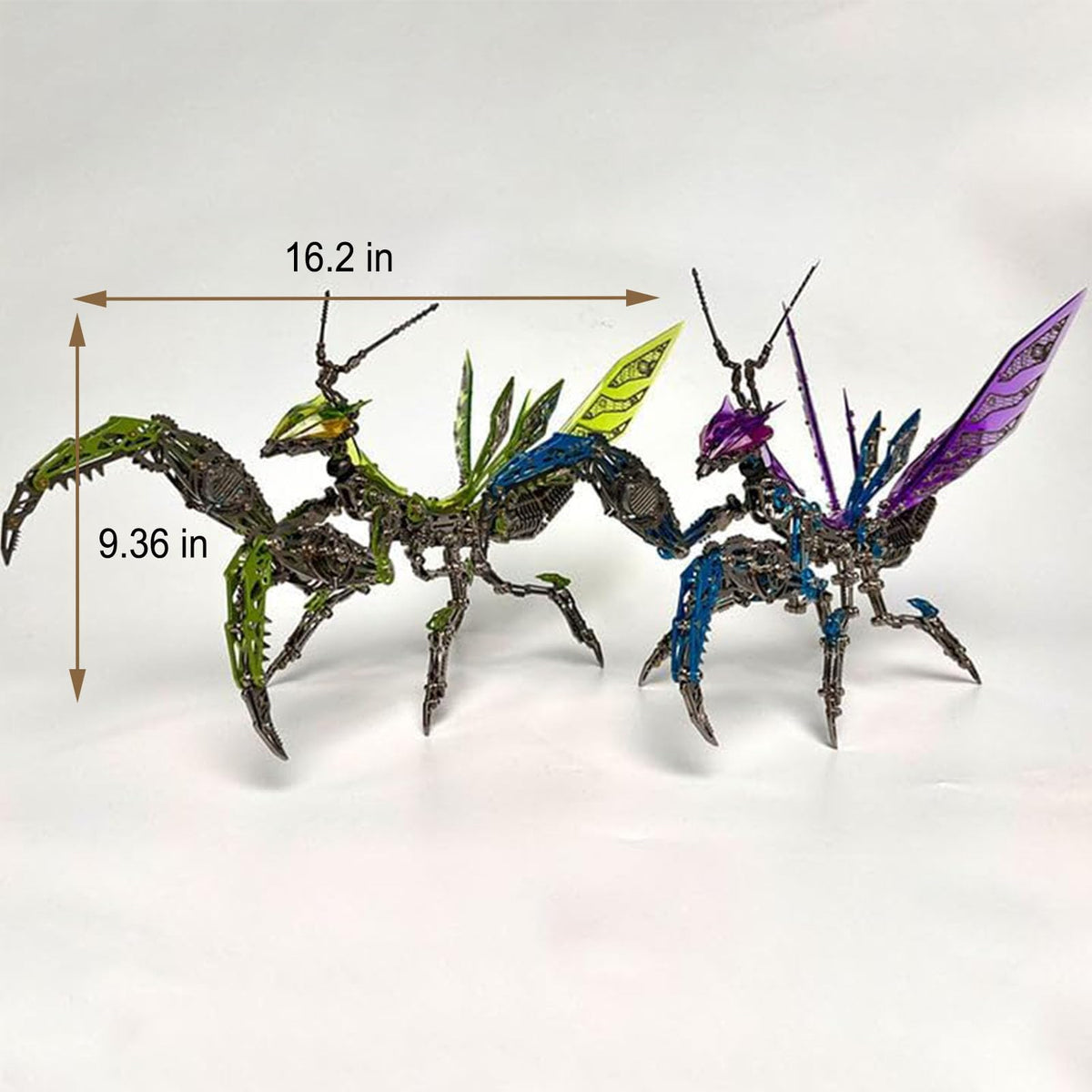 Metalkitor 3D Metal Puzzles for Adults, Giant Mantis Model Kit - Steampunk DIY Ornament - Assembly Jigsaw Crafts Brain Teaser - Perfect Room Decor and Gift Choice(1200+PCS, Grass Green)