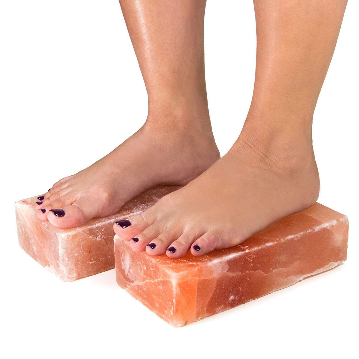 Premium Himalayan Pink Salt Foot Bricks (2 Pack) – Himalayan Salt Blocks, 4"x8"x2" Spa & Wellness Accessories for Home, Studio & Relaxation Spaces