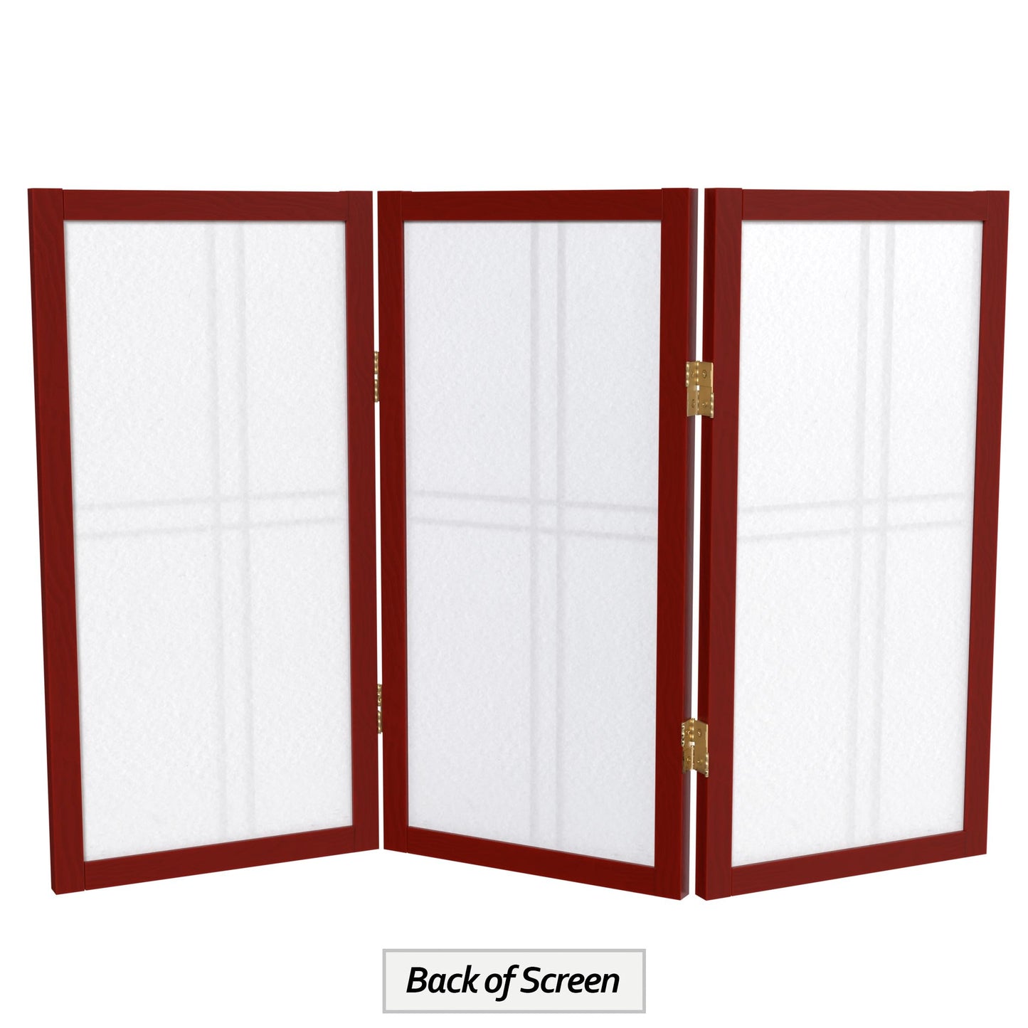 2 ft. Short Desktop Double Cross Shoji Screen - Rosewood - 3 Panels