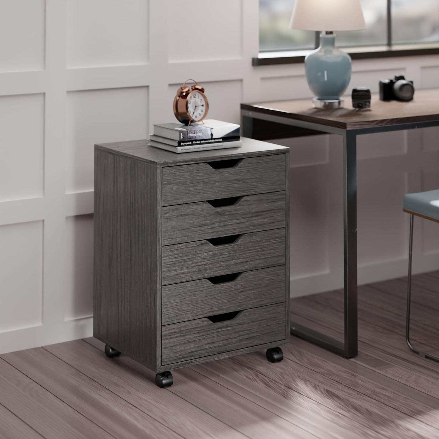 Winsome Halifax Mobile Storage Cabinet with Doors & Drawers, Stylish & Functional Home Storage Cabinet for Filing, Kitchen Organization, Moveable Furniture for Office, Dorms, Apartments
