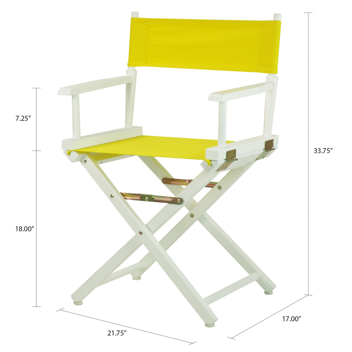 Casual Home 18" Director's Chair White Frame with Yellow Canvas