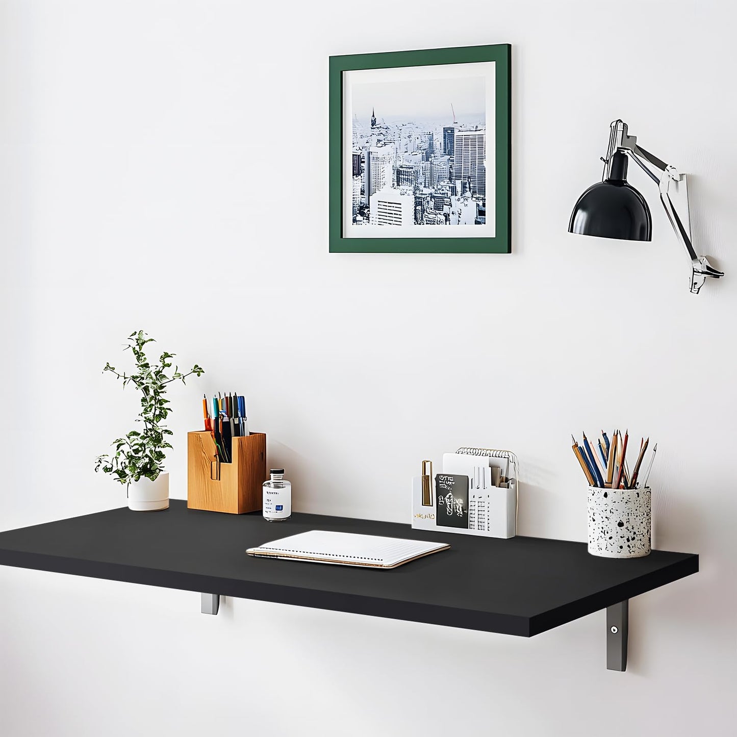 Kaboon 36x24 inches Tabletop, Solid One-Piece Desktop for Sit Stand Desk, Double Desks, L Desk DIY,Wood Countertop Home or Commercial Use,1 inch Thick, Solid Black