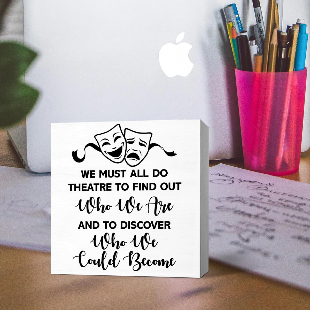 Theater Gifts Musical Theatre Gifts for Theater Lover Actor Actress Director Performers Home Office Room Desk Decor Wooden Box Sign