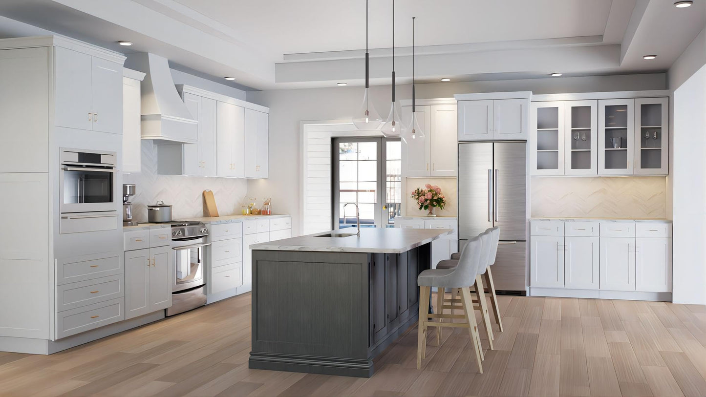Furinno Shaker Wall Kitchen Cabinet 1-Door-2 Shelves, Ready to Assemble, 12 D x 12 W x 30 H, White