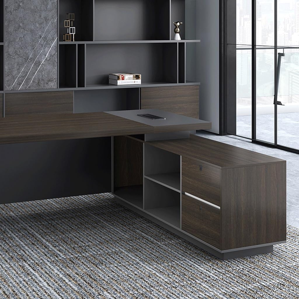 BGGJJ Computer Desk Boss Desk, CEO Desk, Modern Office Furniture, Manager Desk, Executive Desk Desk with Drawers(A)
