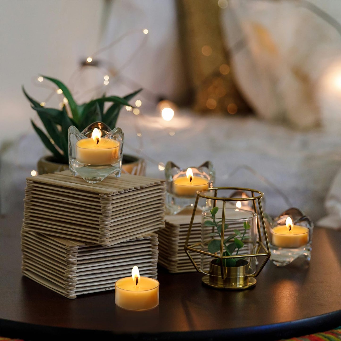 48 Packs Beeswax Tealight Candles, 100% Pure Beeswax Candles | 4-Hour Extended Burn Time | Natural Beeswax Tea Candle in Clear Cup, Perfect for Home Decor,Air Purification,Fragrance
