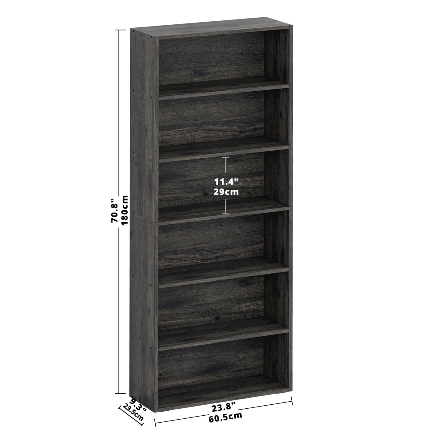 IRONCK Bookshelves and Bookcases Floor Standing 6 Tiers Display Storage Shelves 70 in Tall Bookcase Home Decor Furniture for Home Office, Living Room, Bed Room