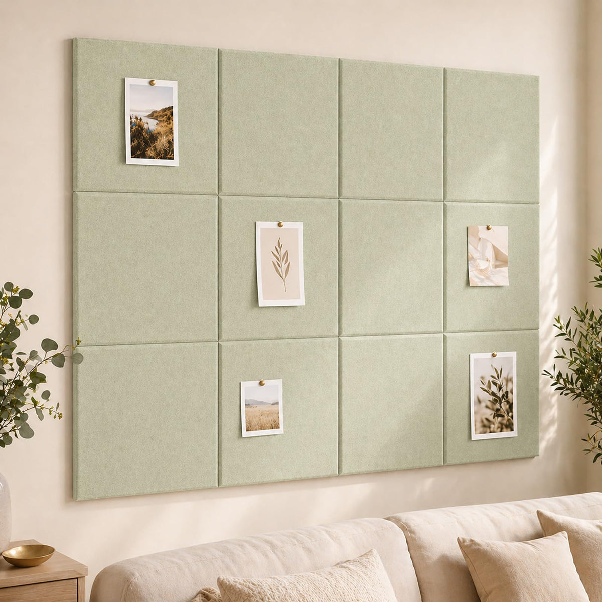 Baysola Felt Bulletin Board Panels 36 x 24 Inch Self Adhesive Wall Tiles Cork Board Alternative for Office Classroom Photos Notes 6 Pack