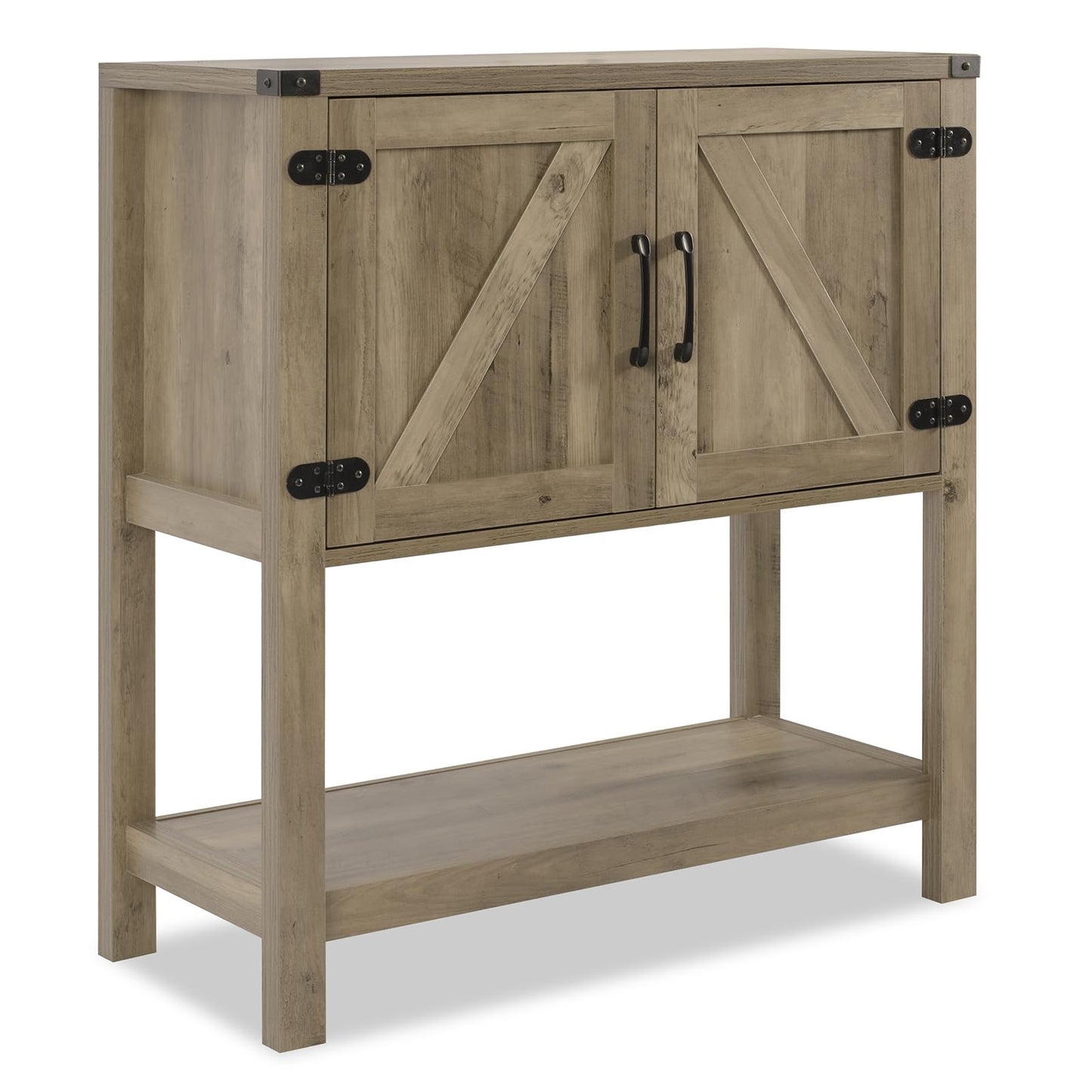 Mufico Sofa Table Console Table,Coffee Bar Cabinet,31.5 L x 13.8 D x 34.65 H Entryway Table with 2 Storage Cabinets,Farmhouse Foyer Table,Buffet Sideboard for Kitchen,Hallway (Rustic Brown)