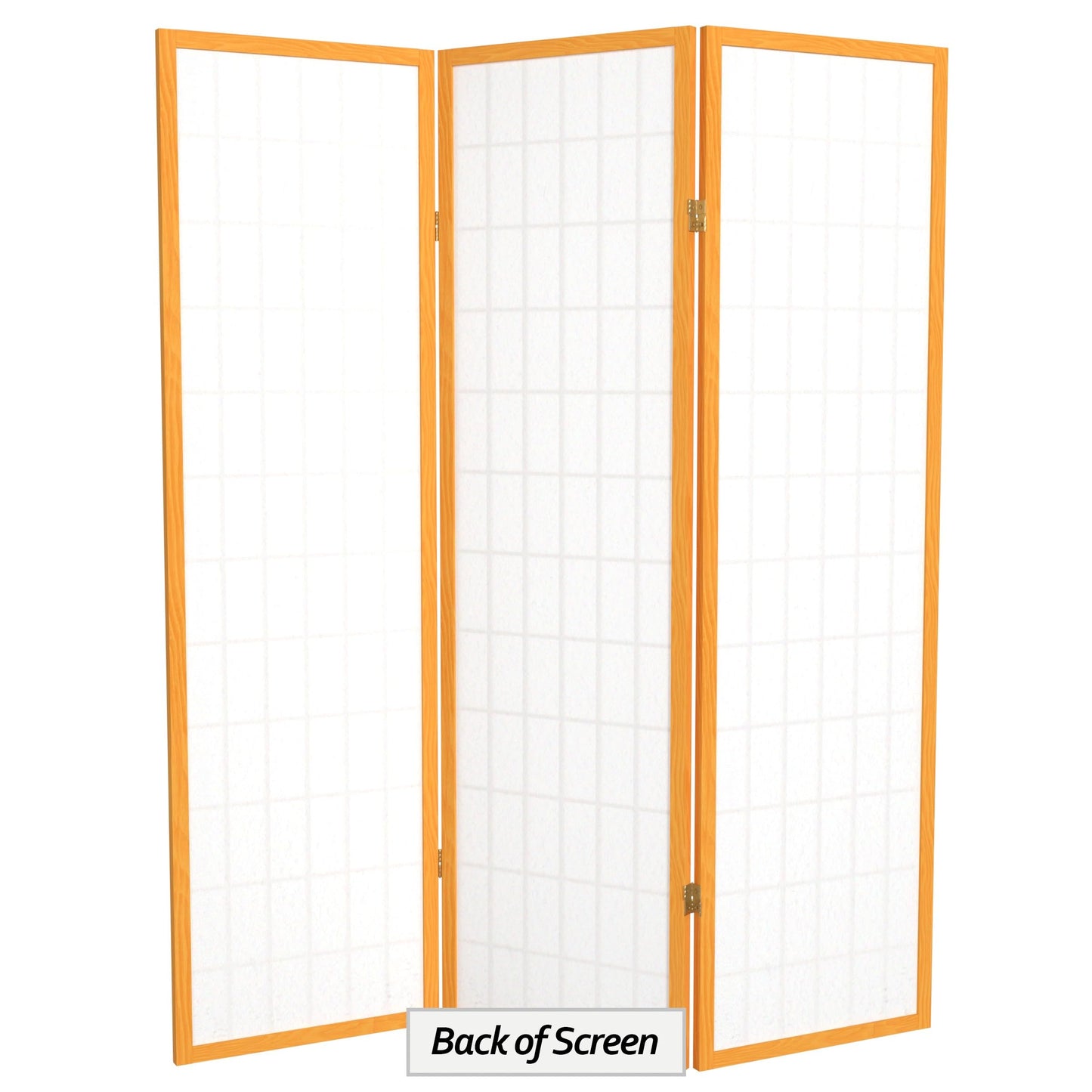 Red Lantern 5 ft. Tall Window Pane Shoji Screen - Honey - 3 Panels