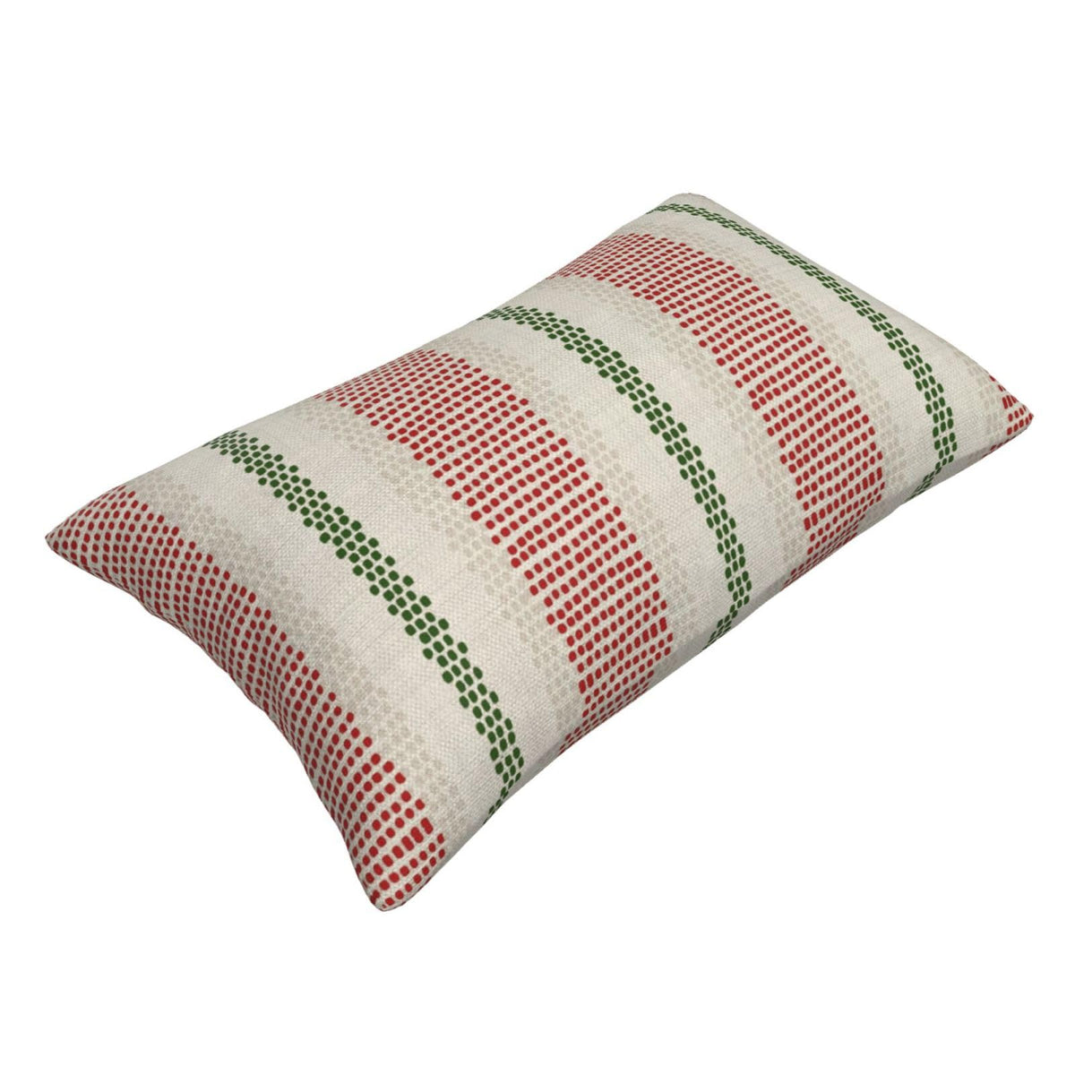 DAFENA Red Green Pillow Covers 12x20 Inch 2 Pcs Christmas Polka Dots Striped Decor Throw Pillows Winter Xmas Holiday Modern Outdoor Farmhouse Decoration Pillowcase Linen Cushion Cover for Couch Sofa