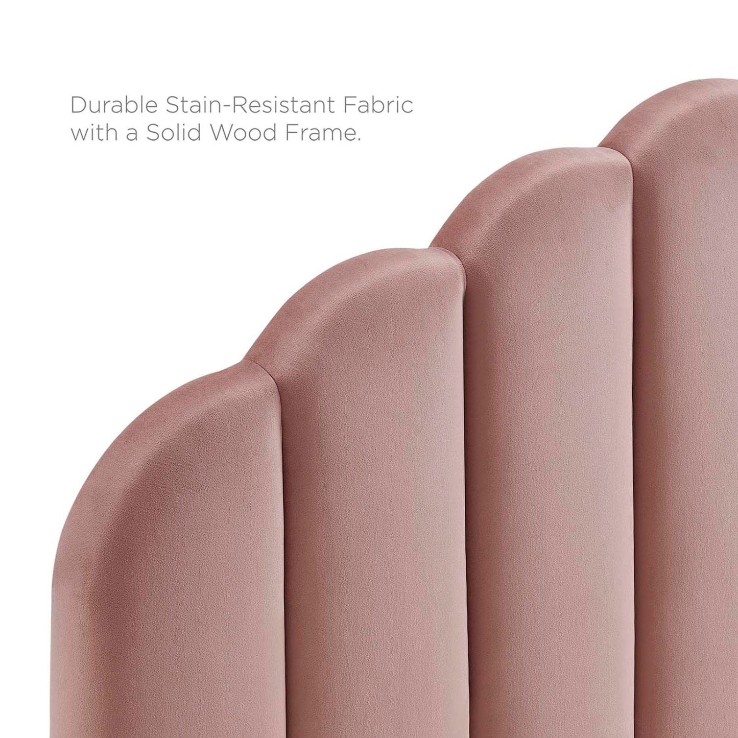 Modway Daisy Modern Performance Velvet Twin Platform Bed in Dusty Rose Pink