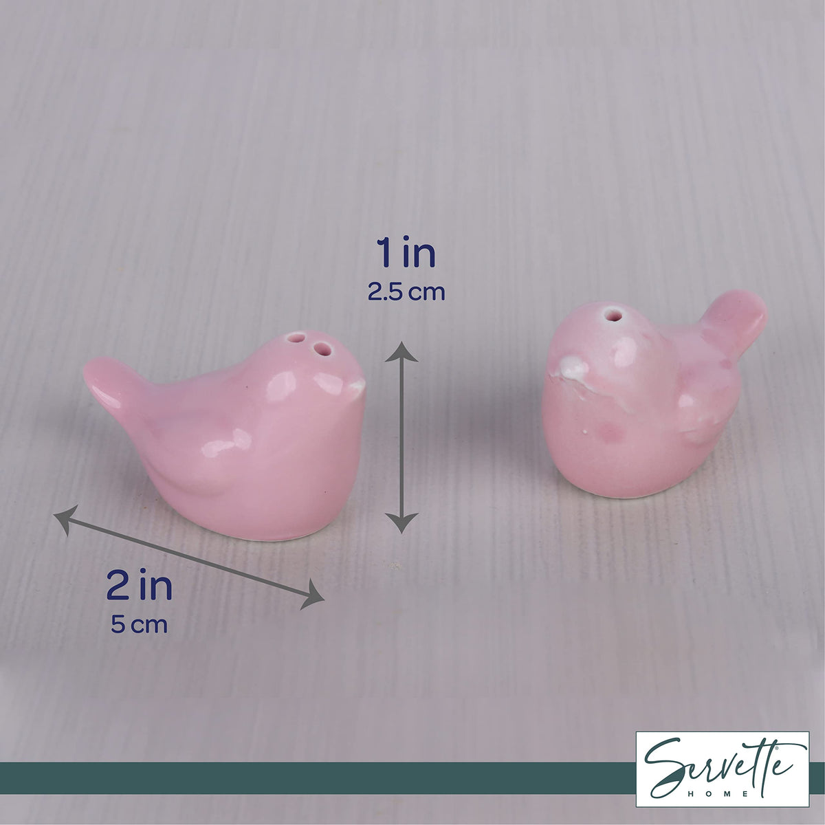 Mini Pink Lovebirds Salt and Pepper Shakers