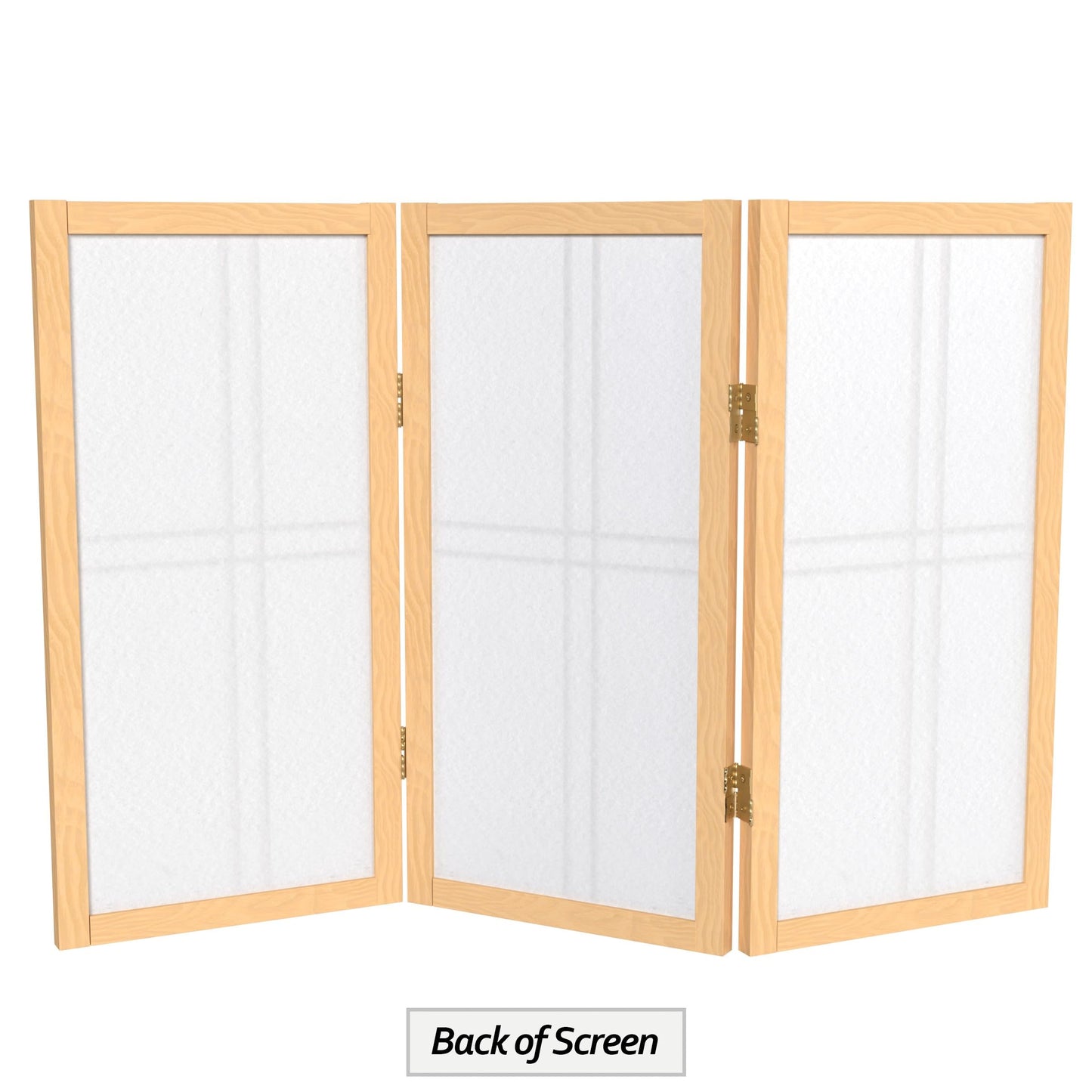 2 ft. Short Desktop Double Cross Shoji Screen - Natural - 3 Panels