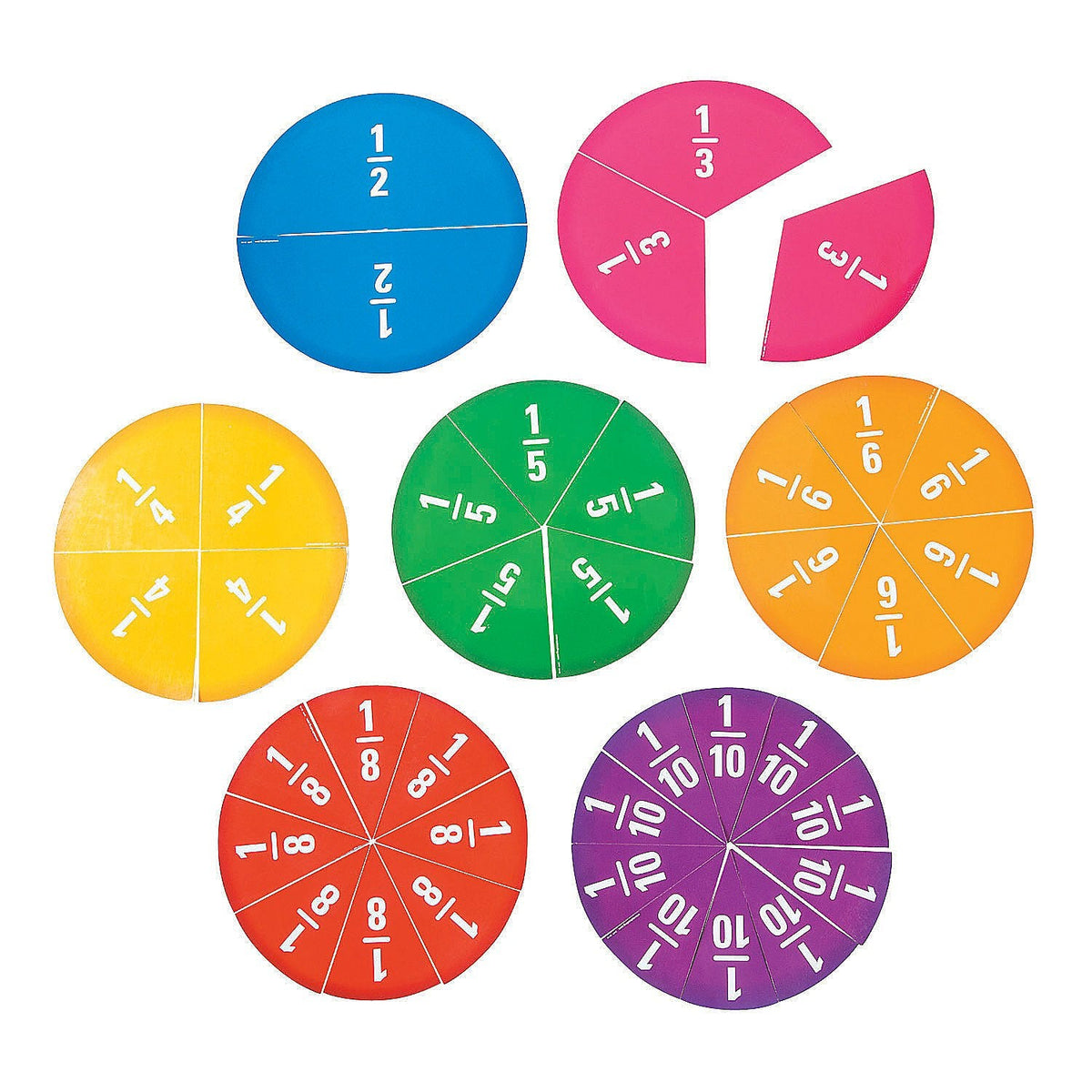 Jumbo Fraction Magnet Set - 38 Pieces - Educational and Learning Activities for Kids